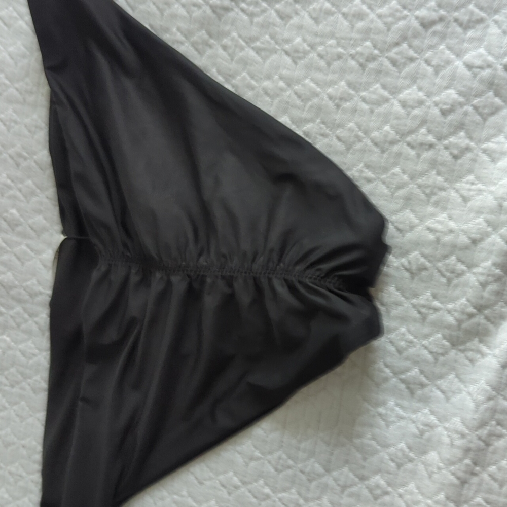 Bar III Black solid rouched bikini bottom Nwt